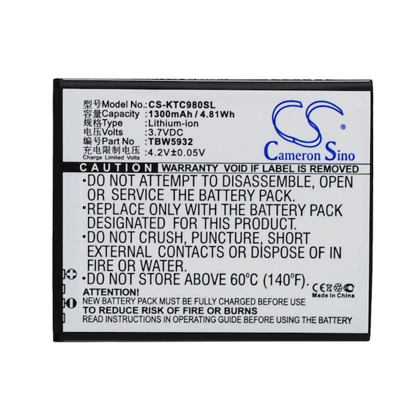 Bsc Preferred FLY IQ442 Quad Miracle 2 Mobile Phone Replacement Battery CS-KTC980SL.1 - main